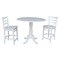 International Concepts Round 42, Rd Pedestal Gathering Height Table, 2 Counter Height Stools, White, 42 in W, 42 in L K08-42DPT-S6172-2 - alternate 1